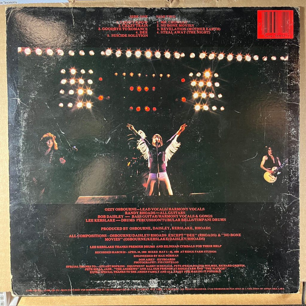 Blizzard Of Ozz (VINYL) | Very Good Plus Plus (VG++) Very Good (VG)