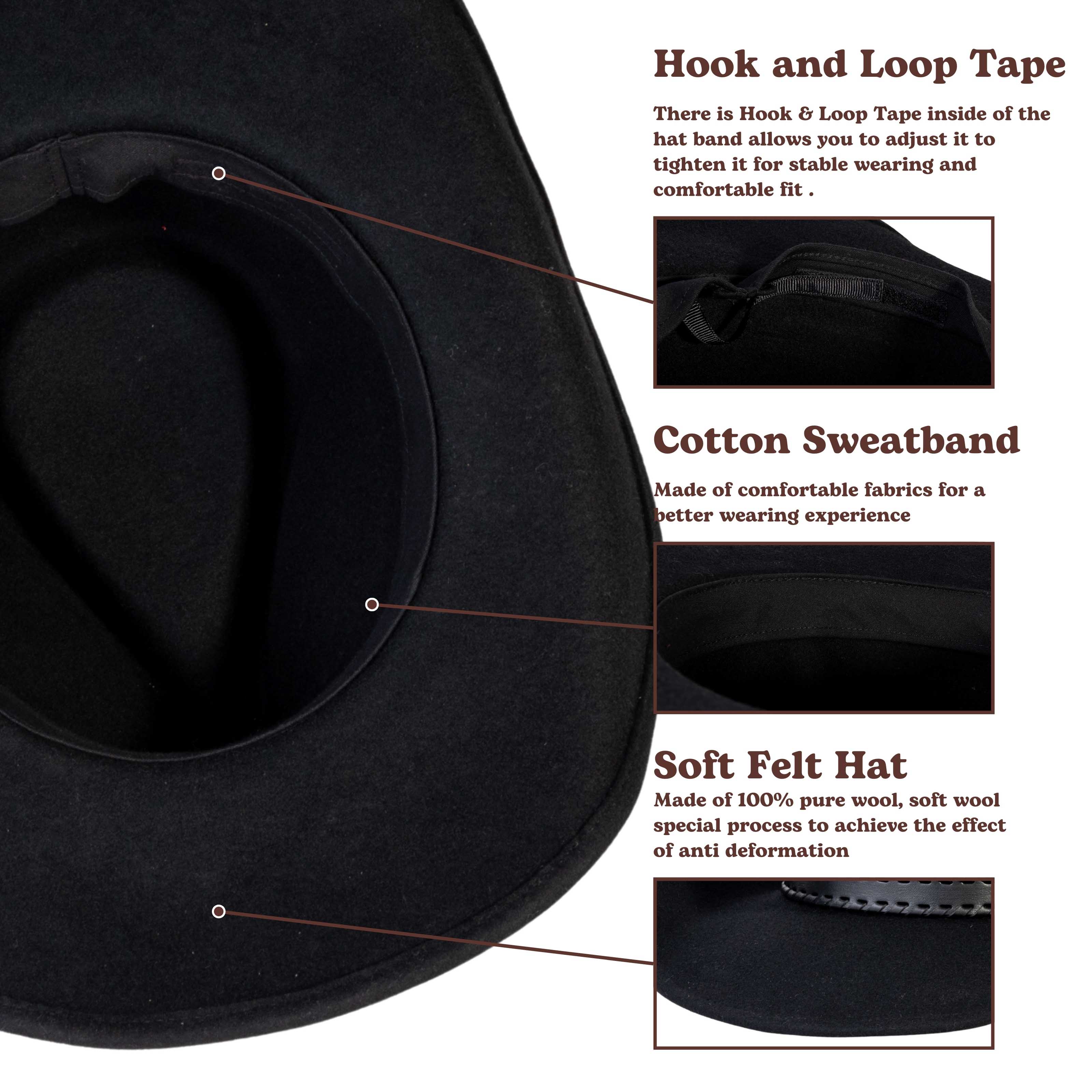 Obsidian Black Felt Cowboy Hat