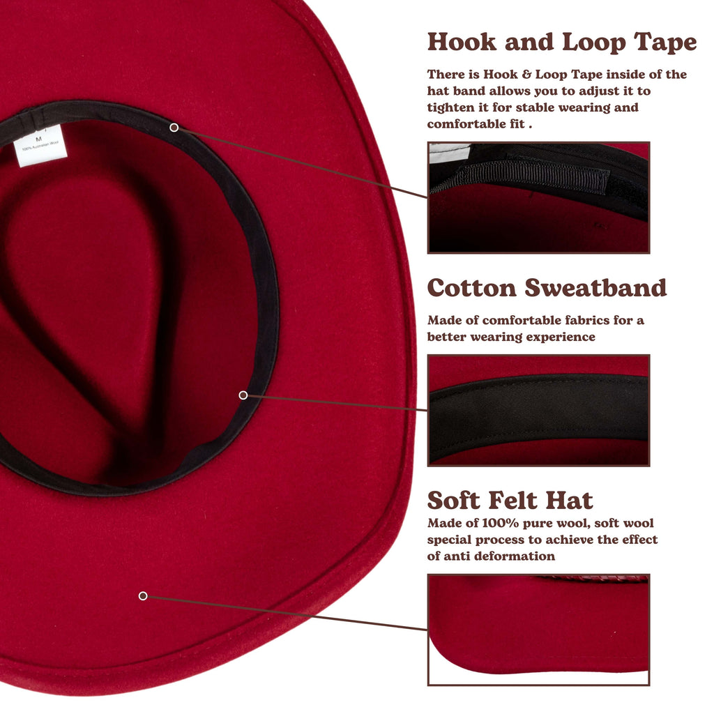 Outlaw Crimson Felt Cowboy Hat