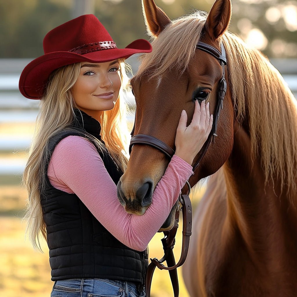 Outlaw Crimson Felt Cowboy Hat