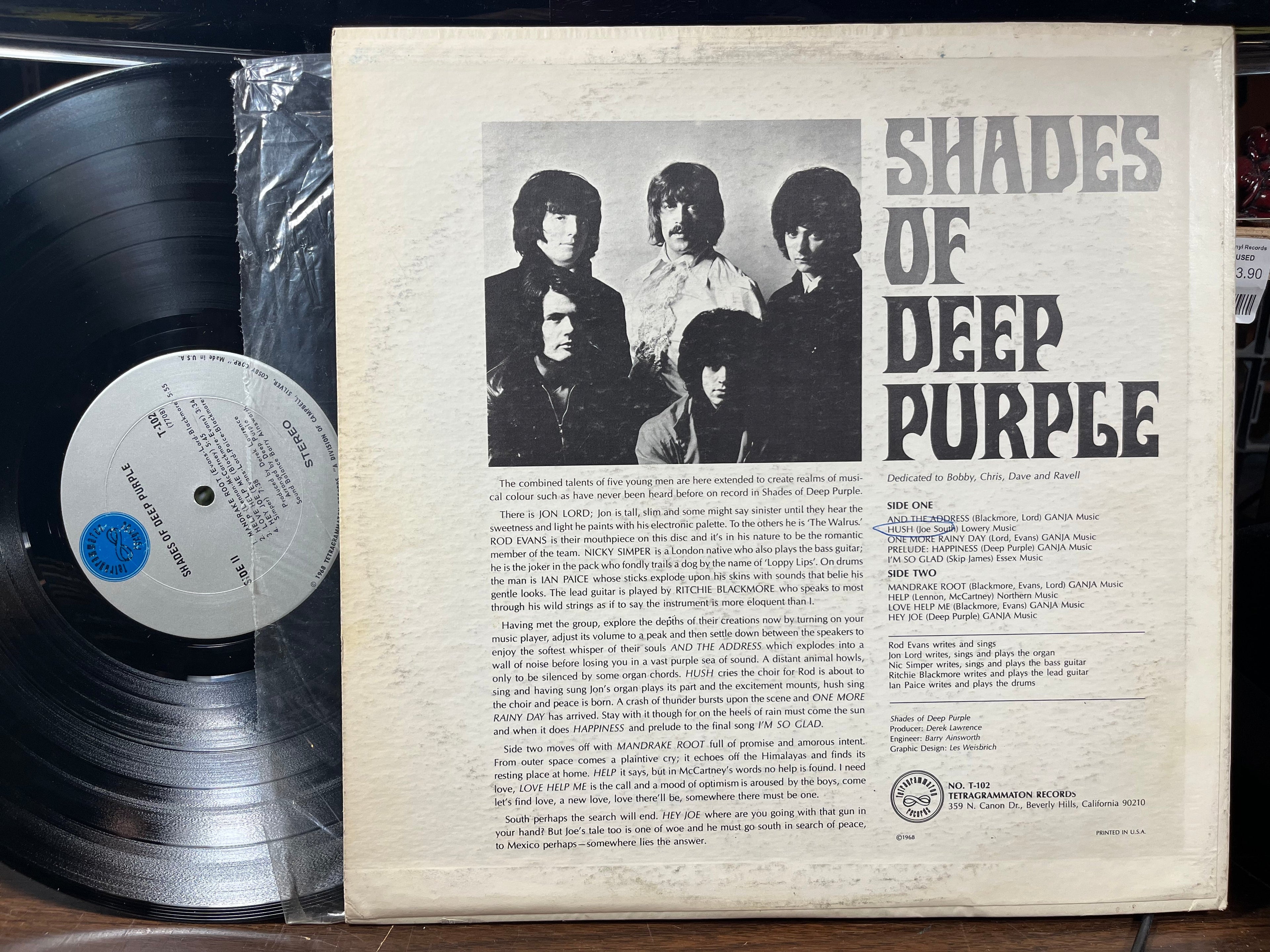 Shades Of Deep Purple (VINYL) | Excellent+ (EX+) Excellent (EX)