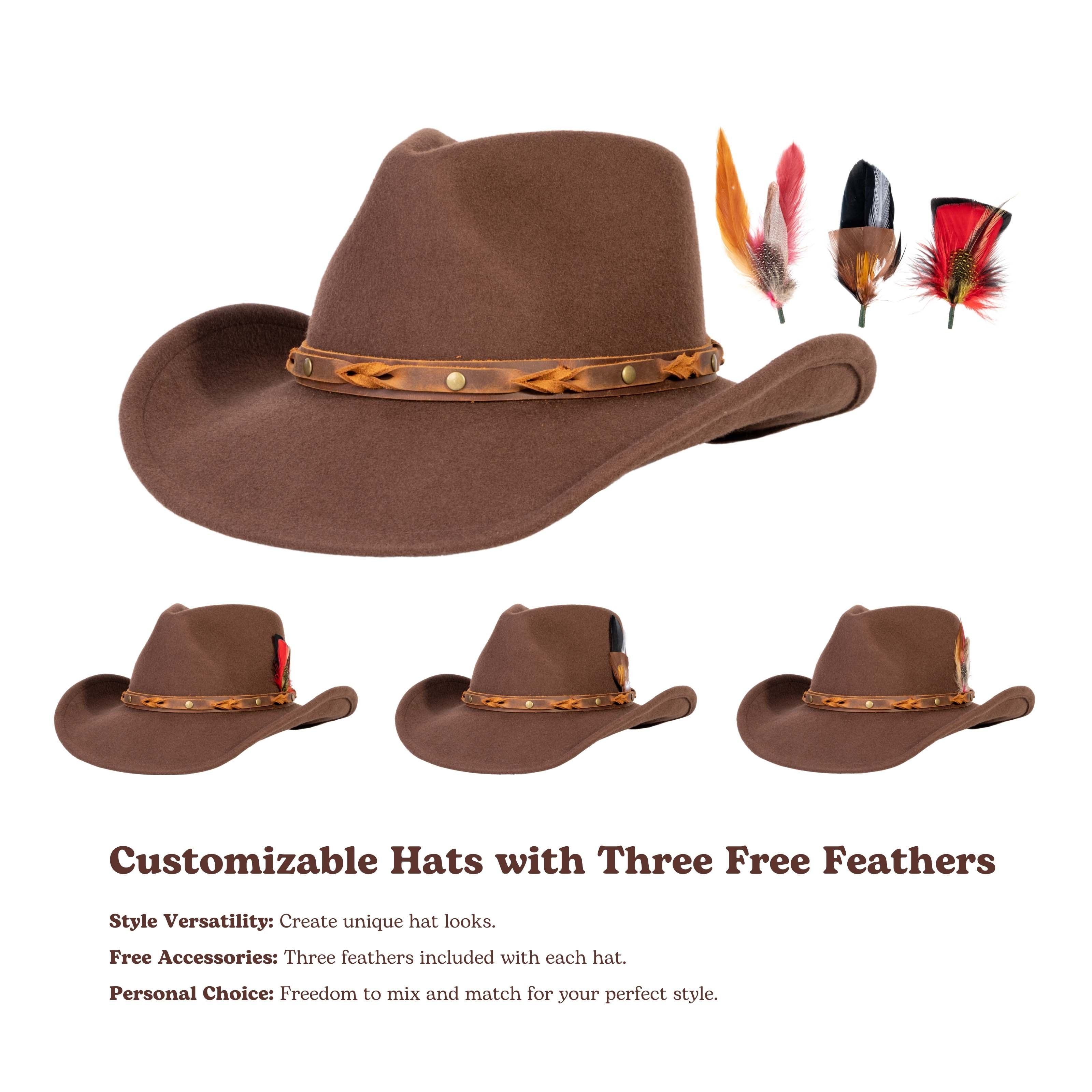 Saddle Brown Felt Cowboy Hat