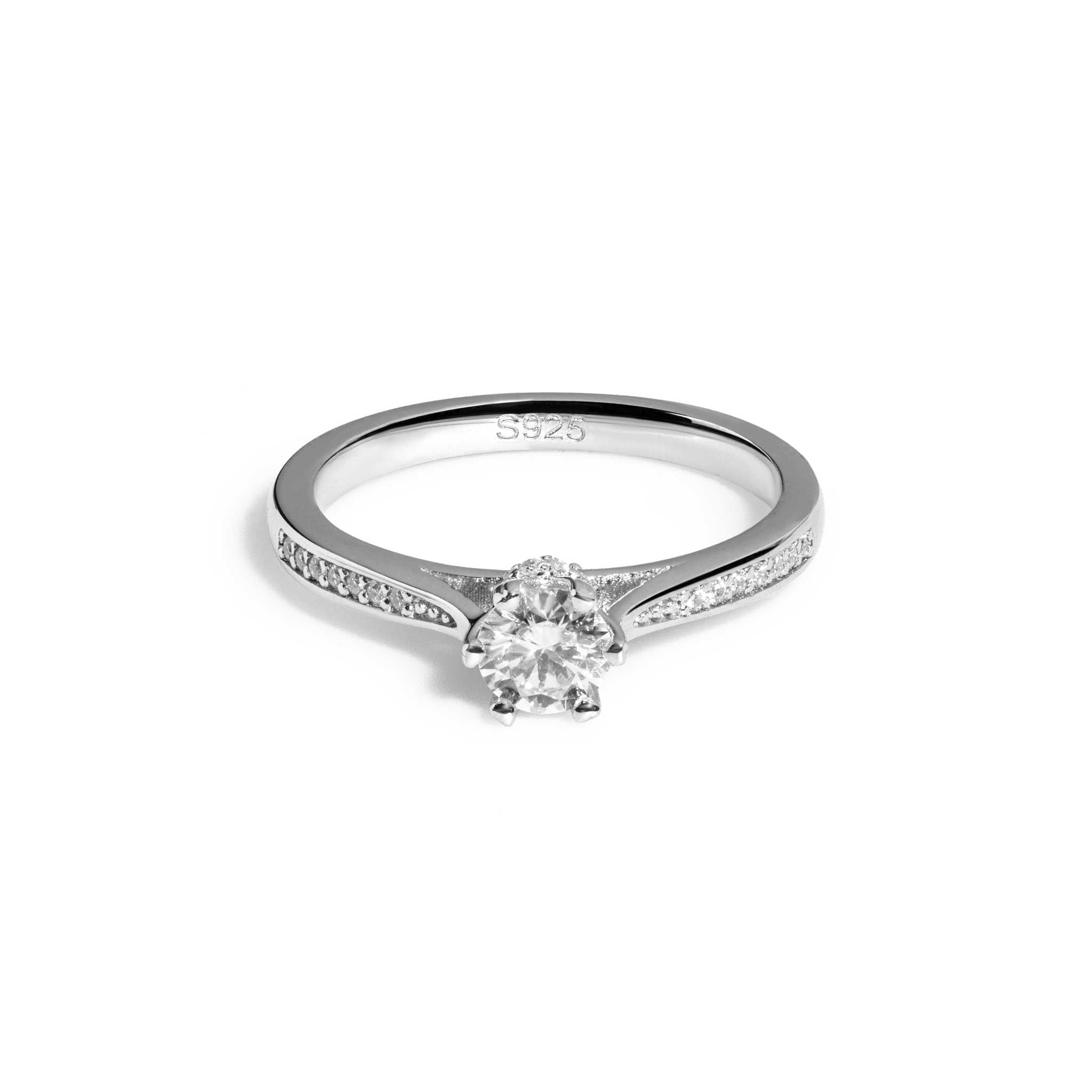 Secret Cathedral Hidden Halo Moissanite 0.7 TCW Women Engagement Ring - 925 Sterling Silver