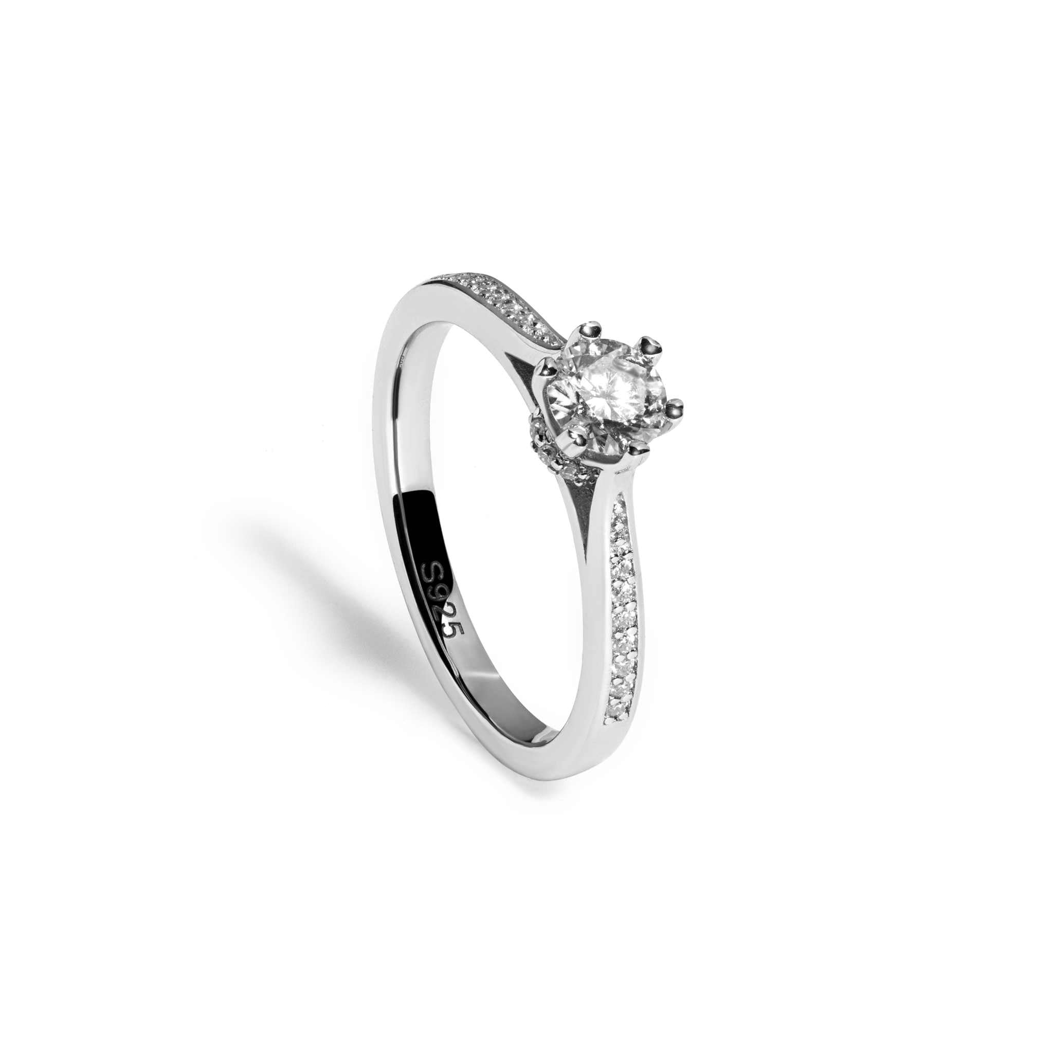Secret Cathedral Hidden Halo Moissanite 0.7 TCW Women Engagement Ring - 925 Sterling Silver