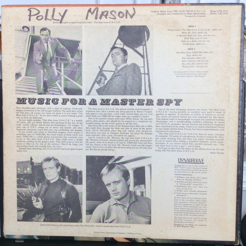 Original Music From The Man From U.N.C.L.E. (VINYL) | Excellent (EX) Very Good Plus (VG+)