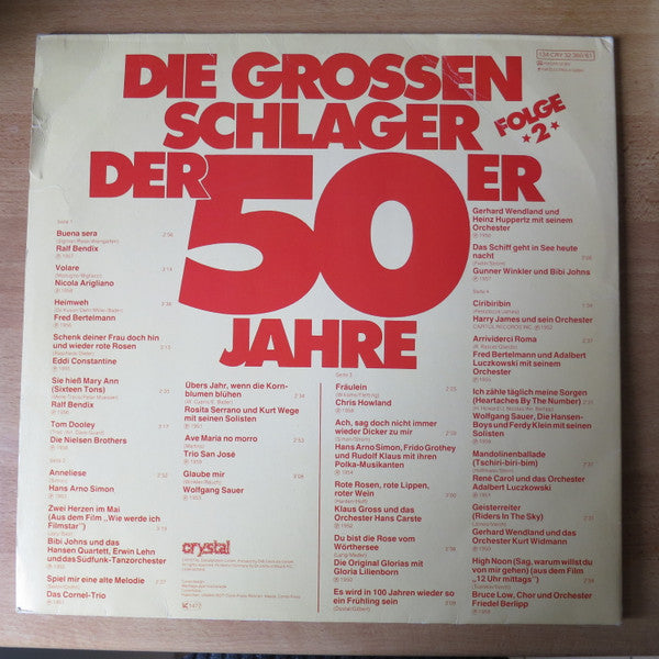 Die Grossen Schlager Der 50er Jahre Folge 2 | Very Good Plus (VG+) Generic