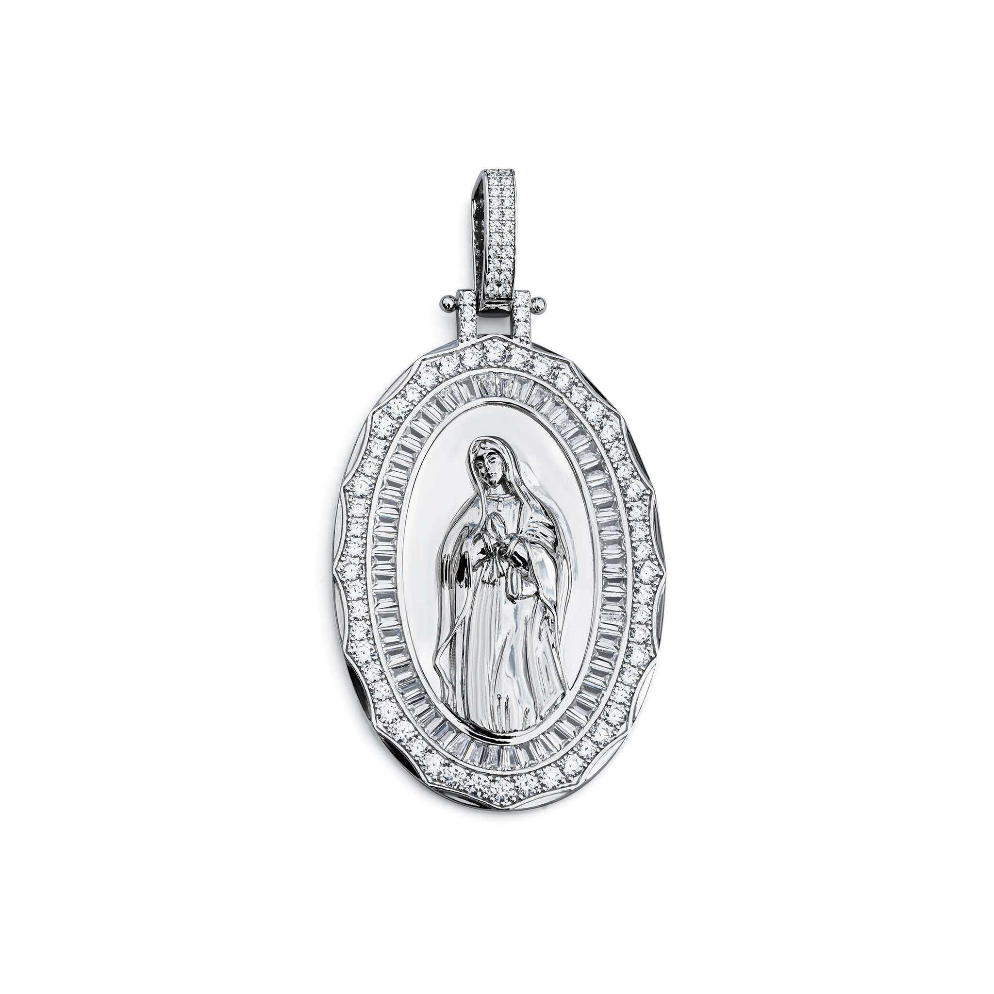 Virgin Mary Pendant 925 Sterling Silver