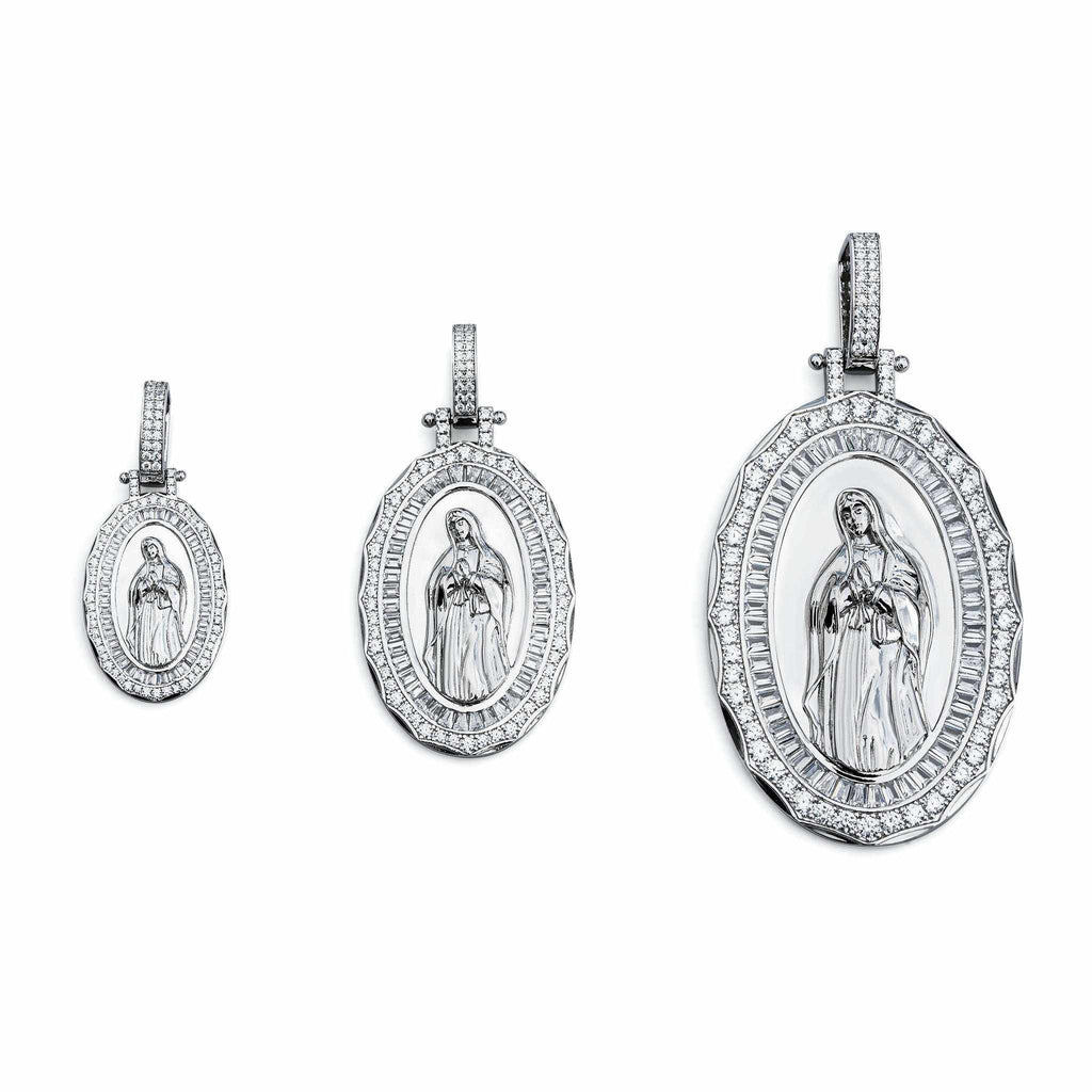 Virgin Mary Pendant 925 Sterling Silver