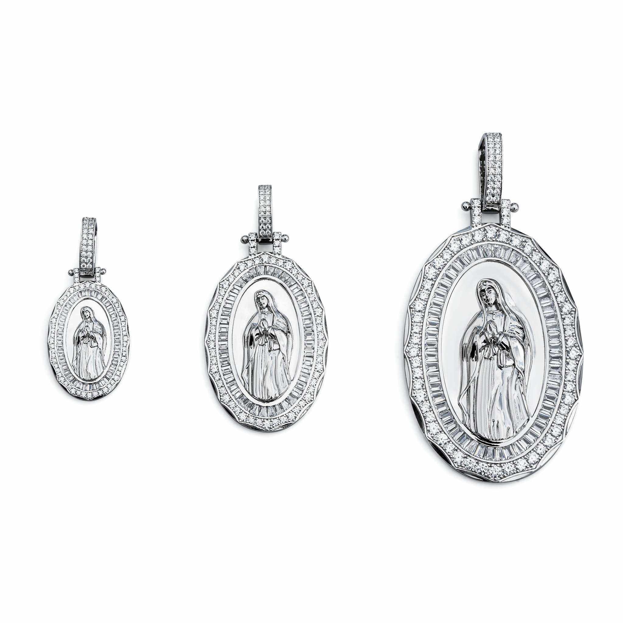 Virgin Mary Pendant 925 Sterling Silver