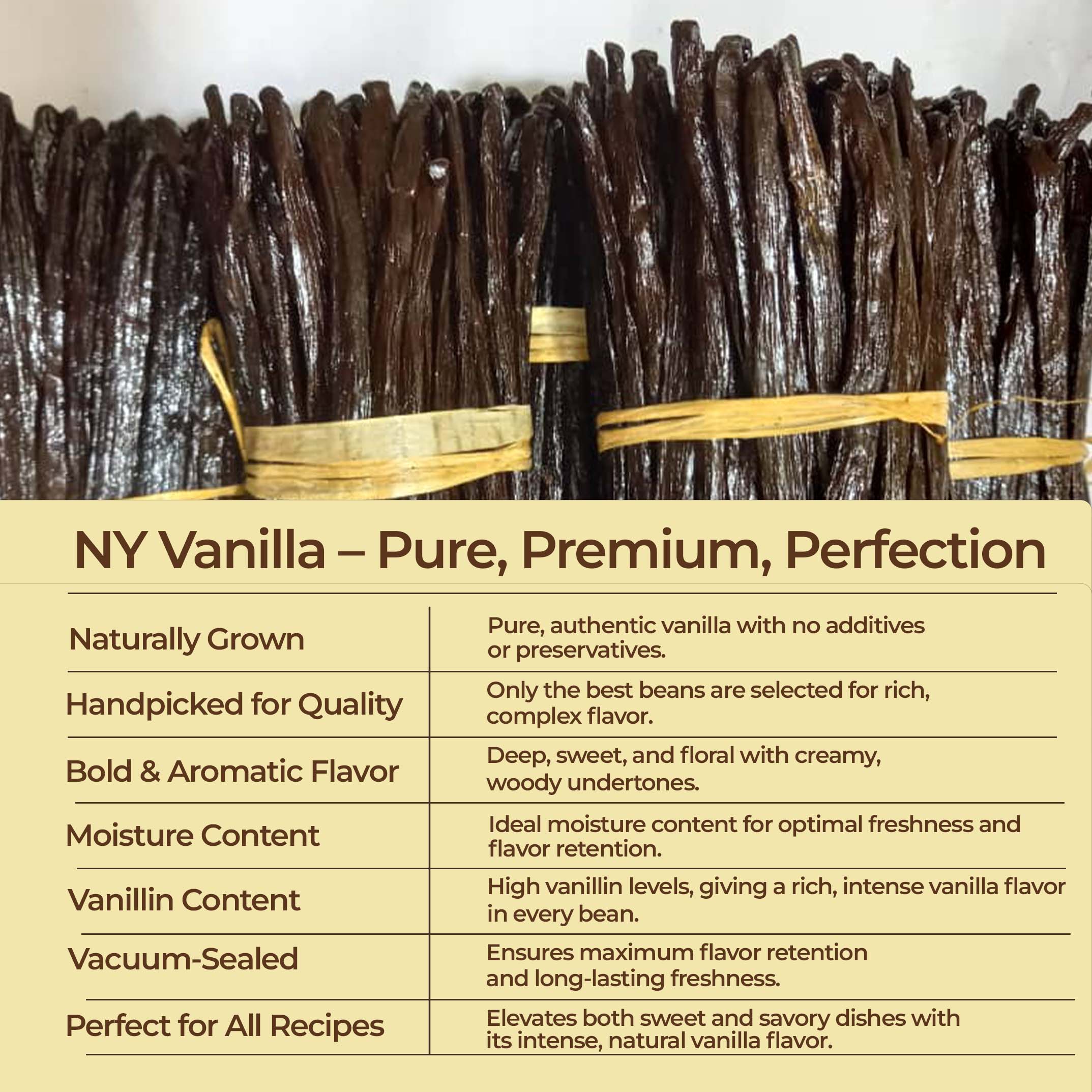 25 Premium Vanilla Beans Grade A  – Gourmet Vanilla Pods for Baking & Extract